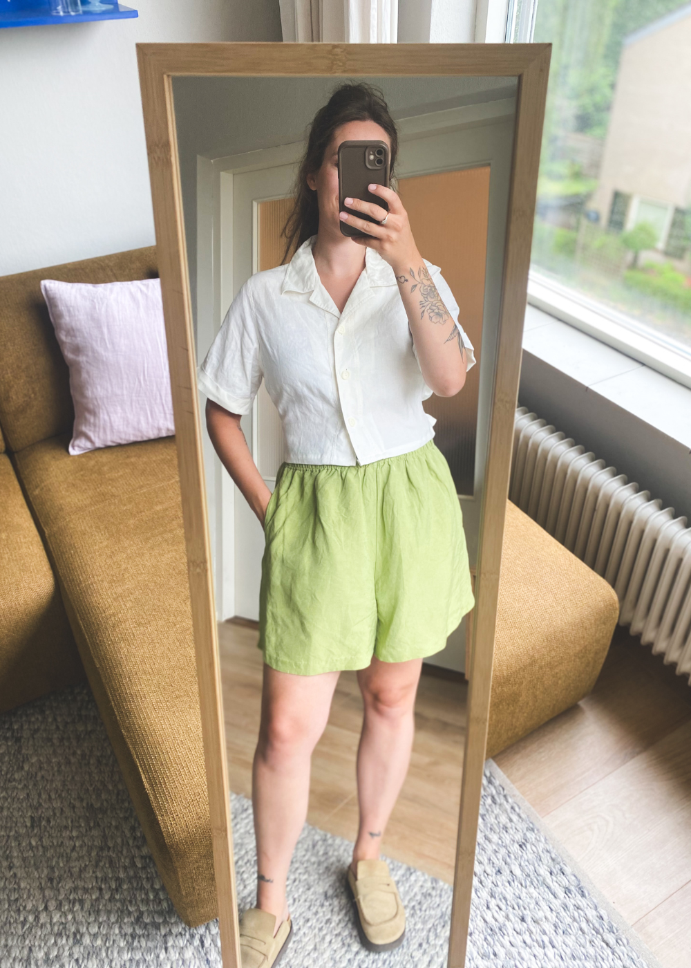 Remade wit katoenen blouse - maat S/M