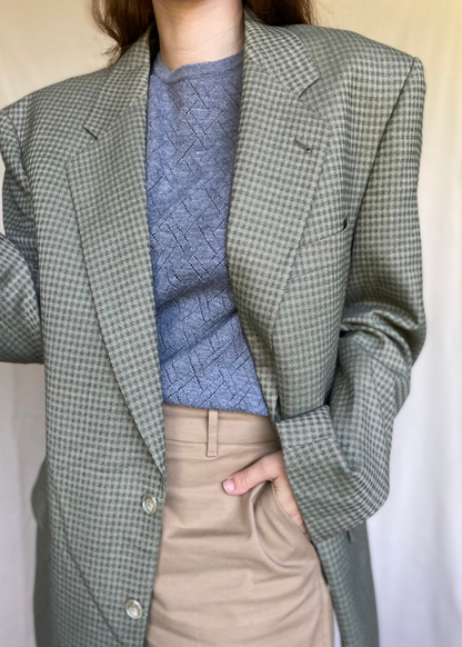 Groen geblokte blazer - maat XL/XXL