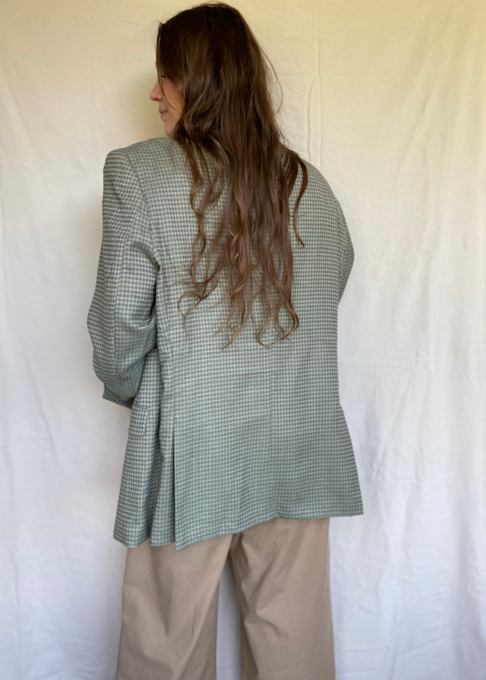 Groen geblokte blazer - maat XL/XXL