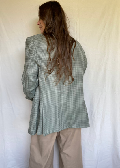 Groen geblokte blazer - maat XL/XXL