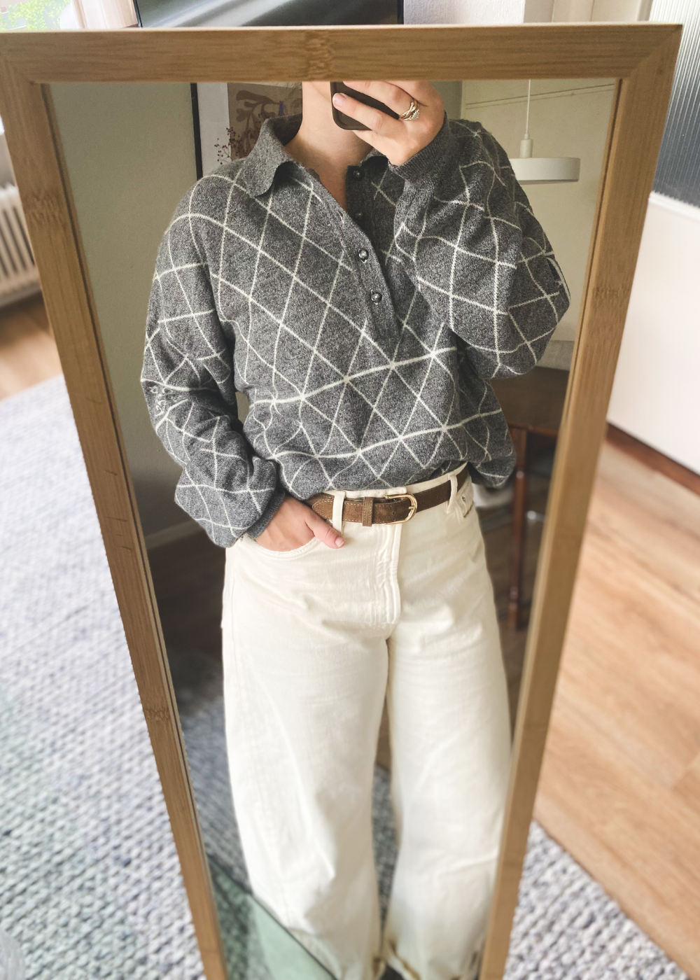 Grijze polo trui - maat L/XL