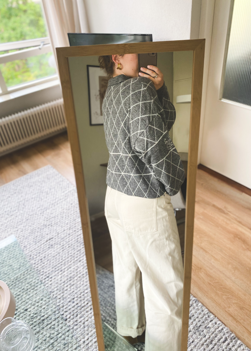 Grijze polo trui - maat L/XL