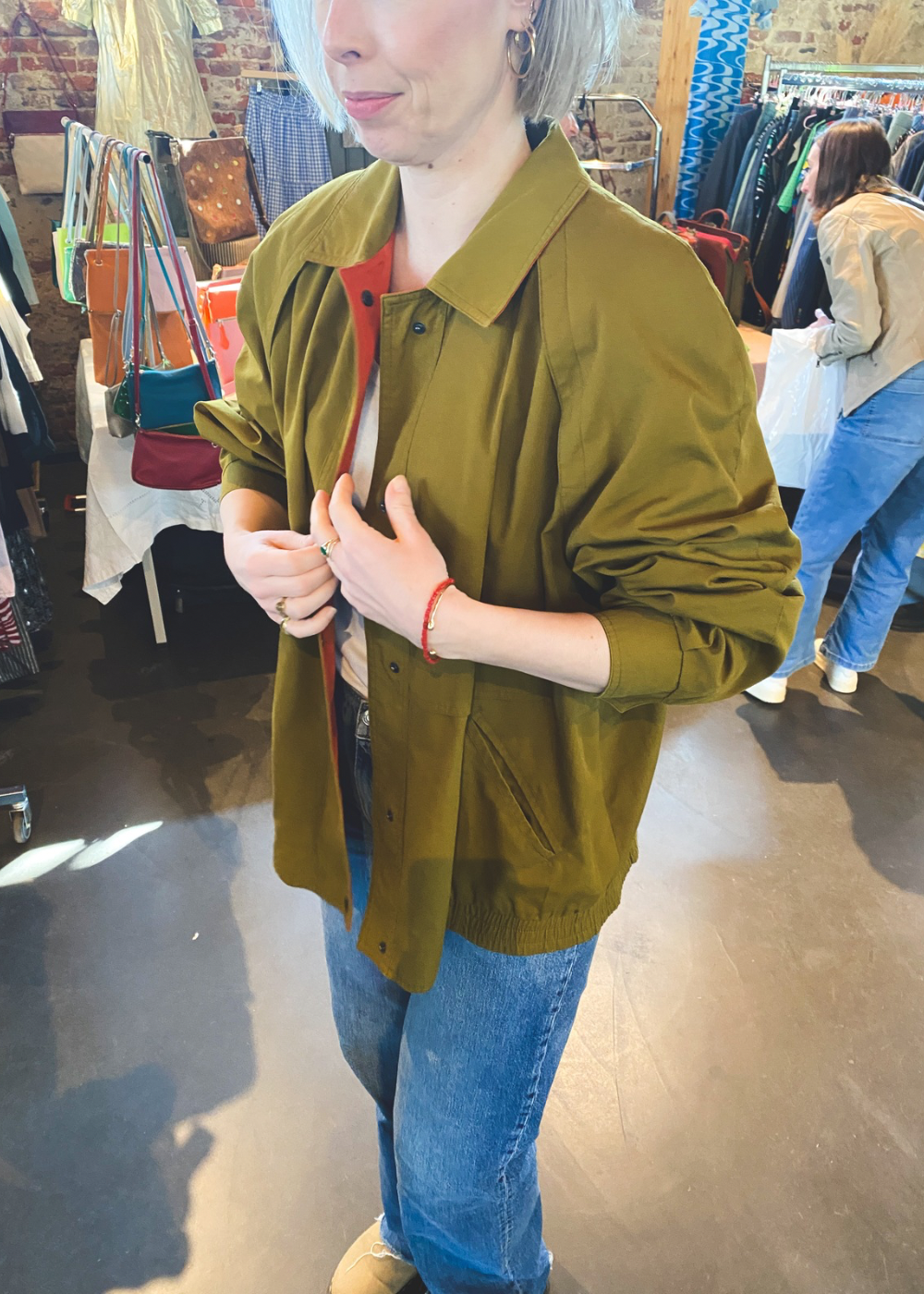 Mosgroene tussenjas - maat L/XL