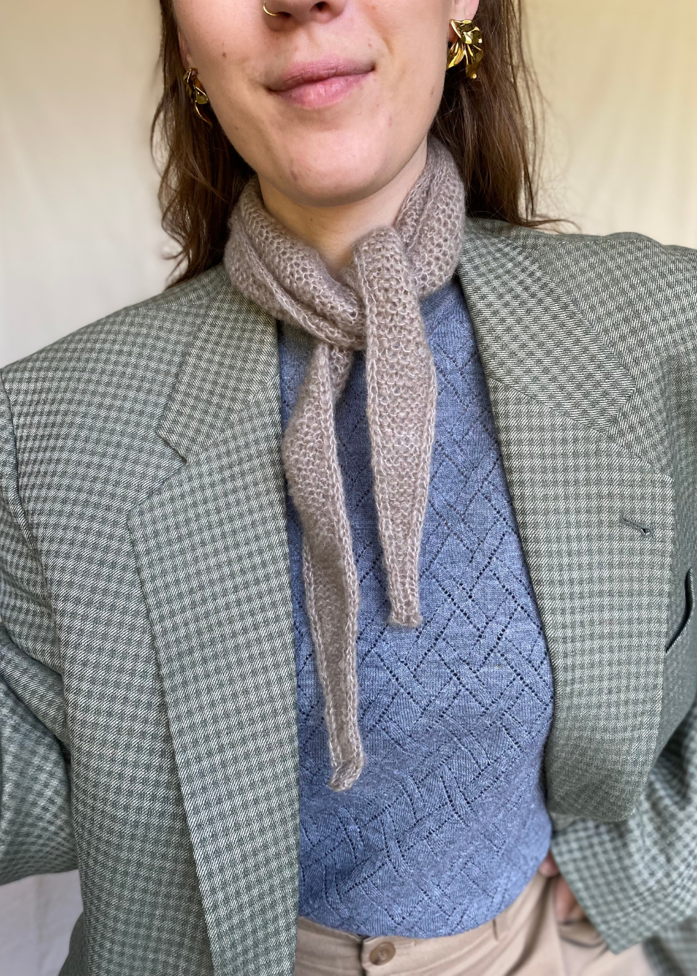 Groen geblokte blazer - maat XL/XXL
