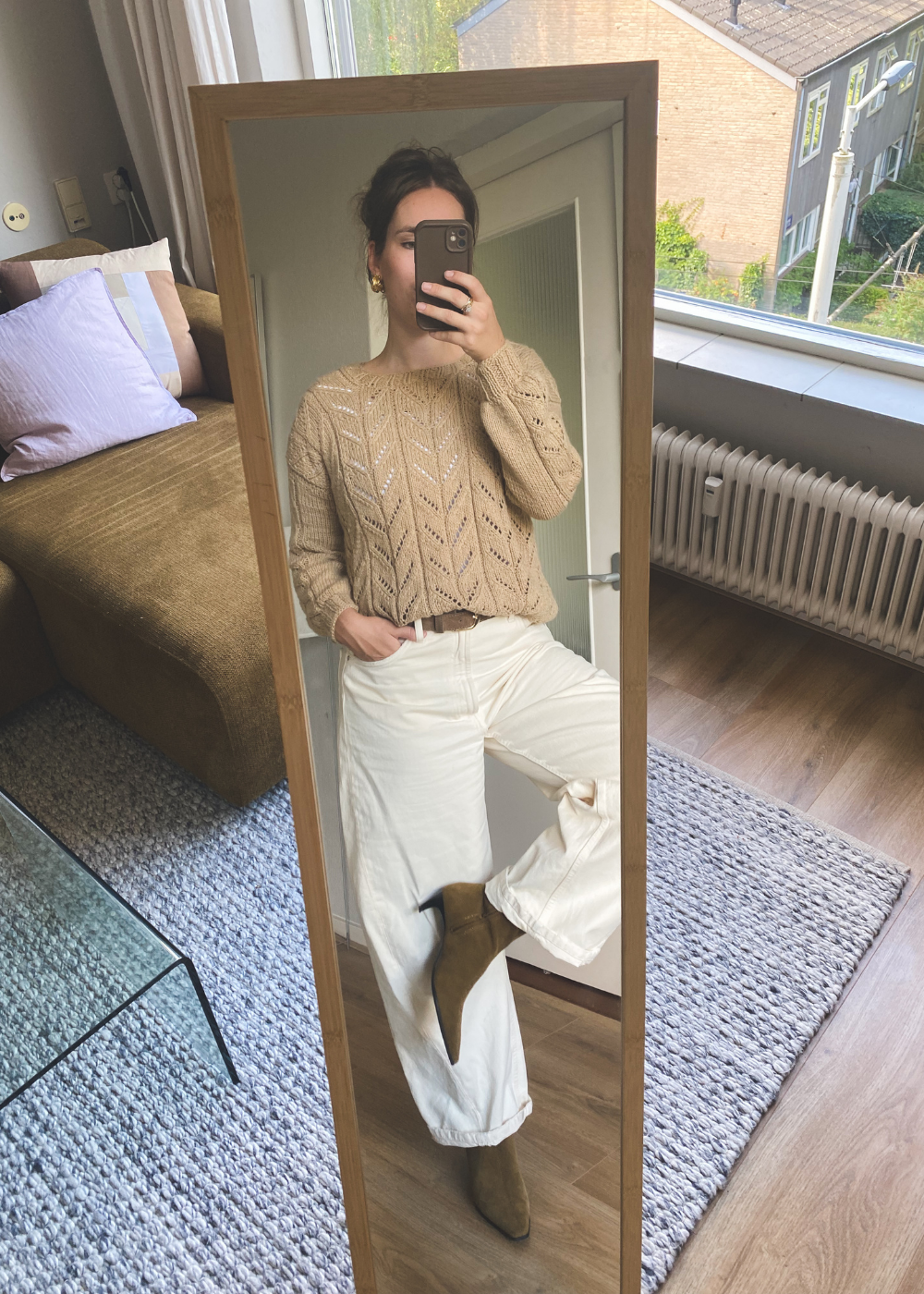 Bruin/beige trui - maat S/M