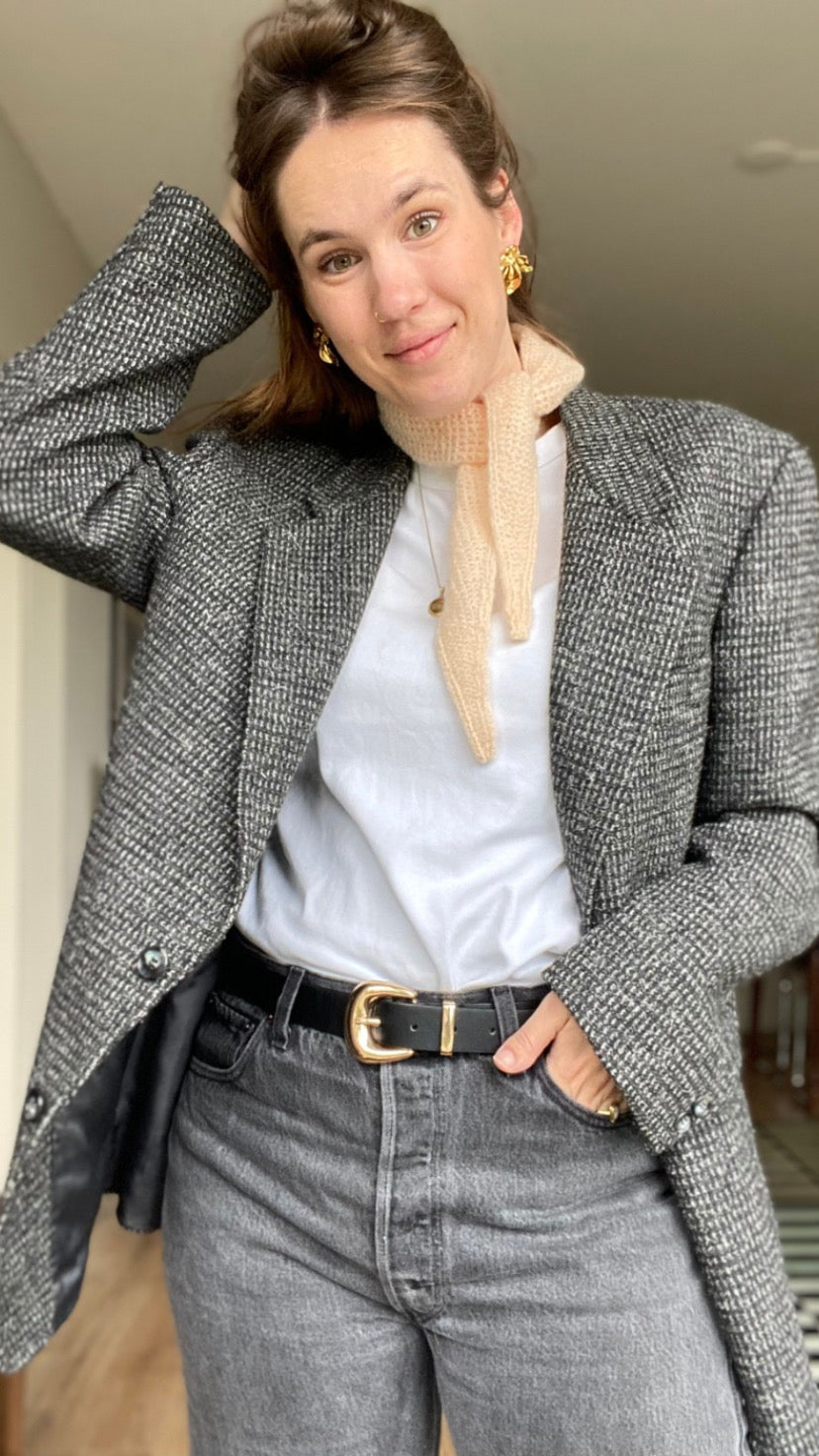 Grijze wollen blazer - maat L/XL