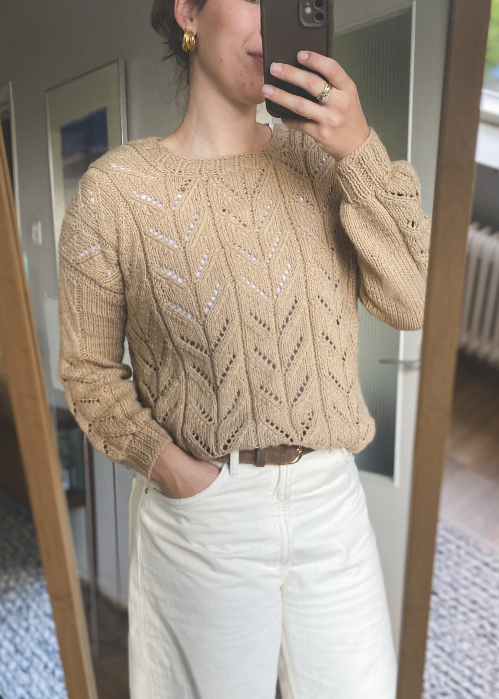 Bruin/beige trui - maat S/M