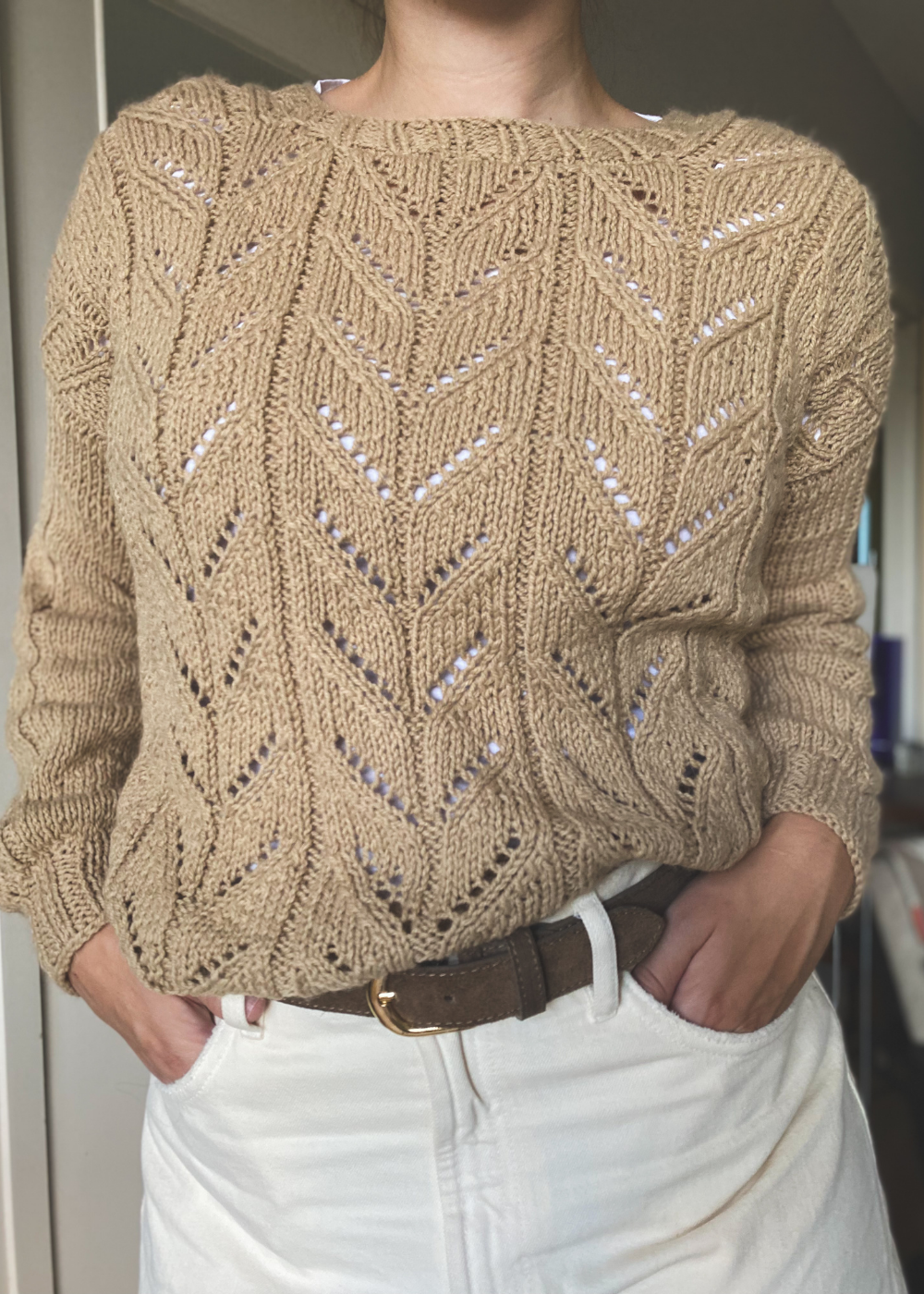 Bruin/beige trui - maat S/M