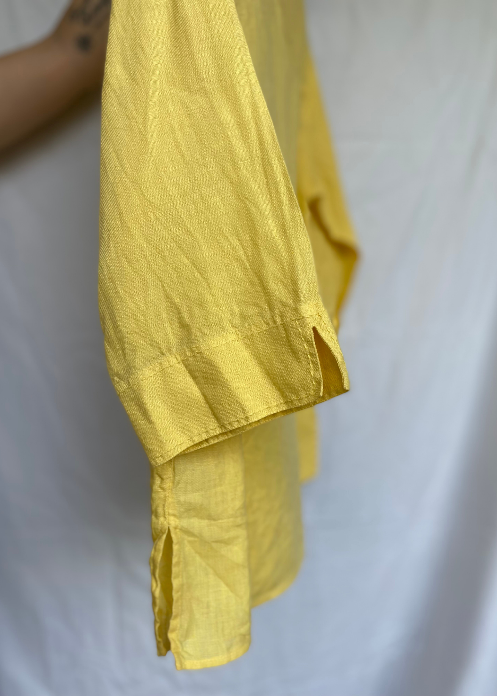 Gele linnen dames blouse - maat S/M