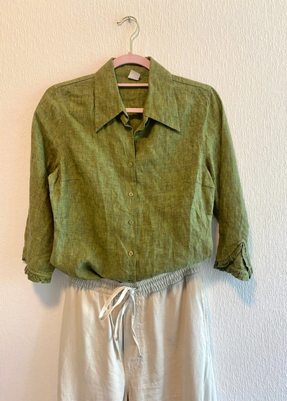 100% linnen groene blouse - maat S/M