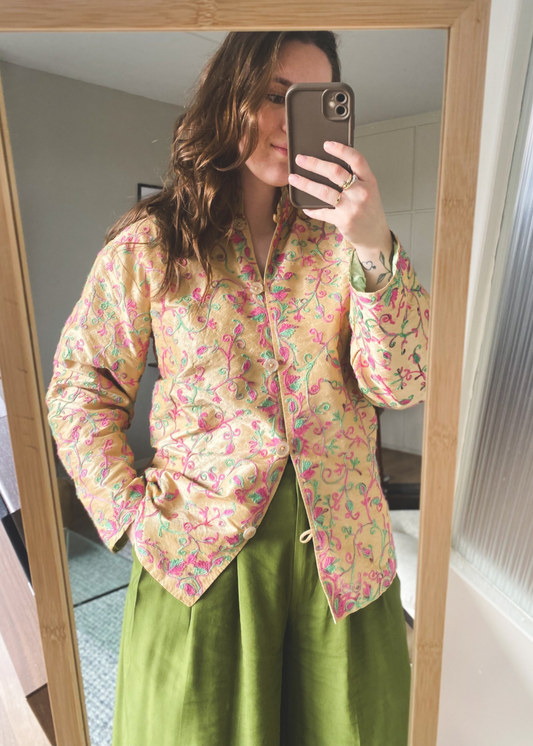 Viscose embroidered jasje/vest - maat M/L