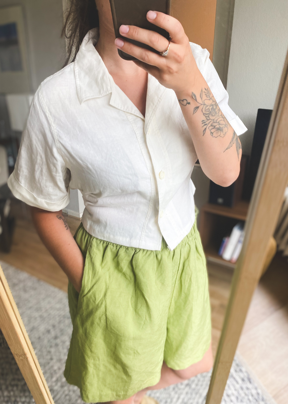 Remade wit katoenen blouse - maat S/M