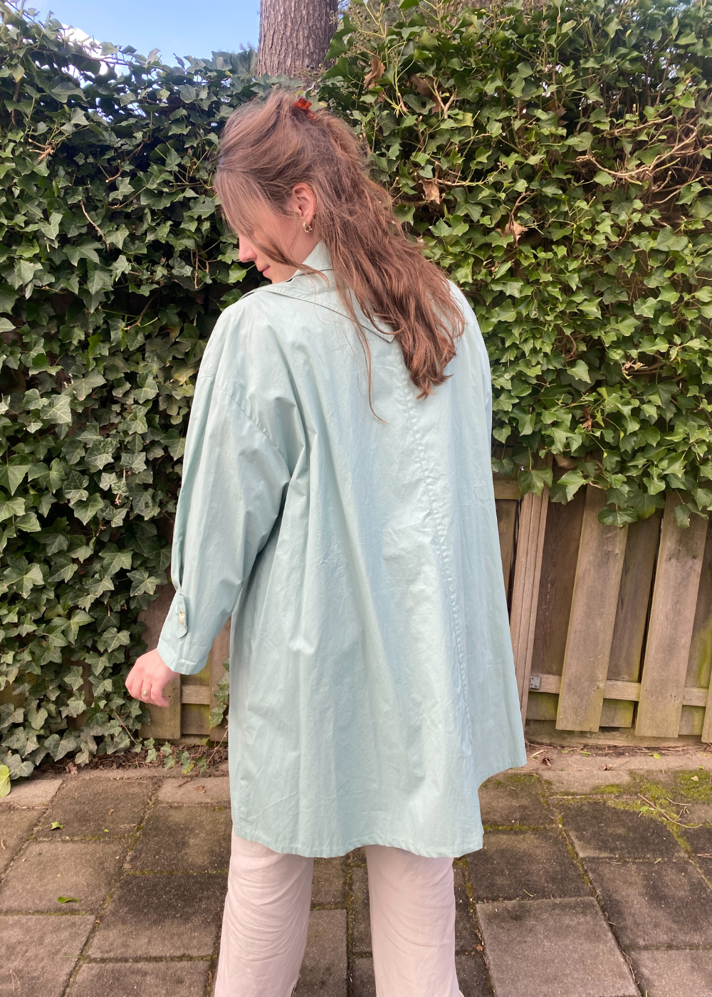 Mintgroene trenchcoat - maat L/XL