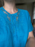 100% katoenen blauwe jurk - maat S/M