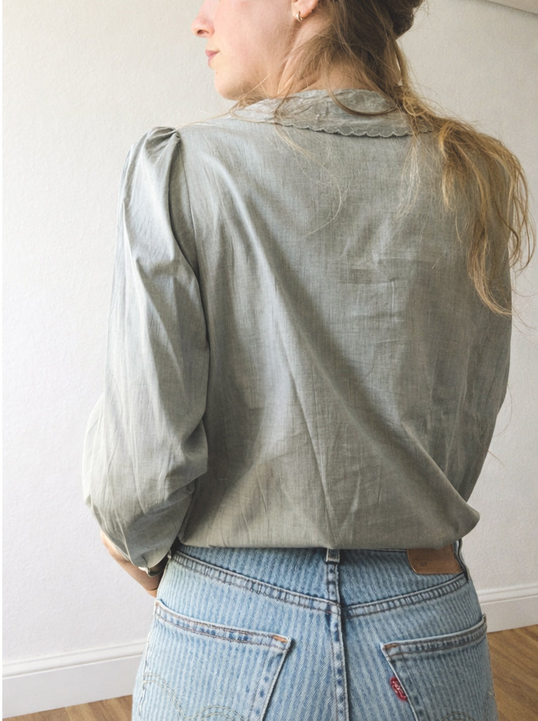 Mintgroene katoenen blouse - maat XS/S