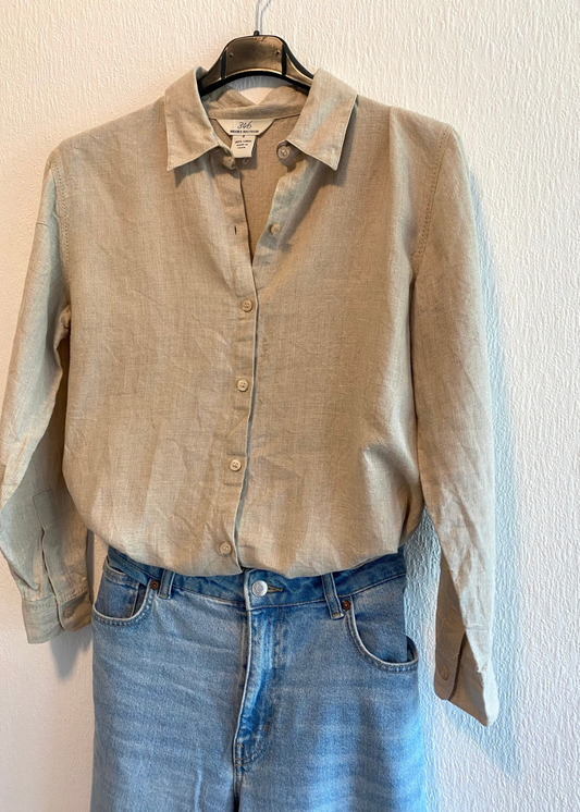 Beige linnen blouse - maat S/M