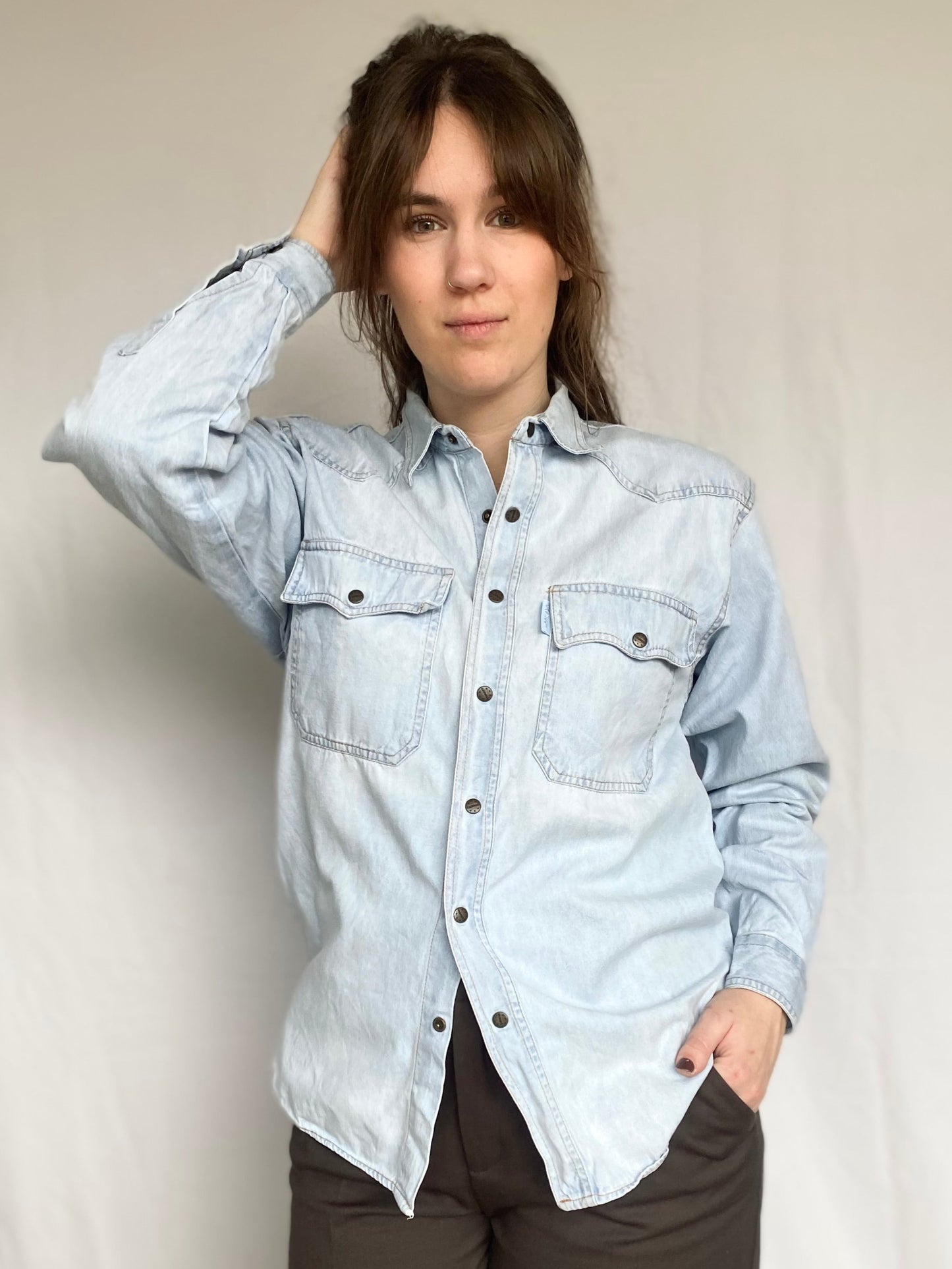 Licht denim blouse - m/l