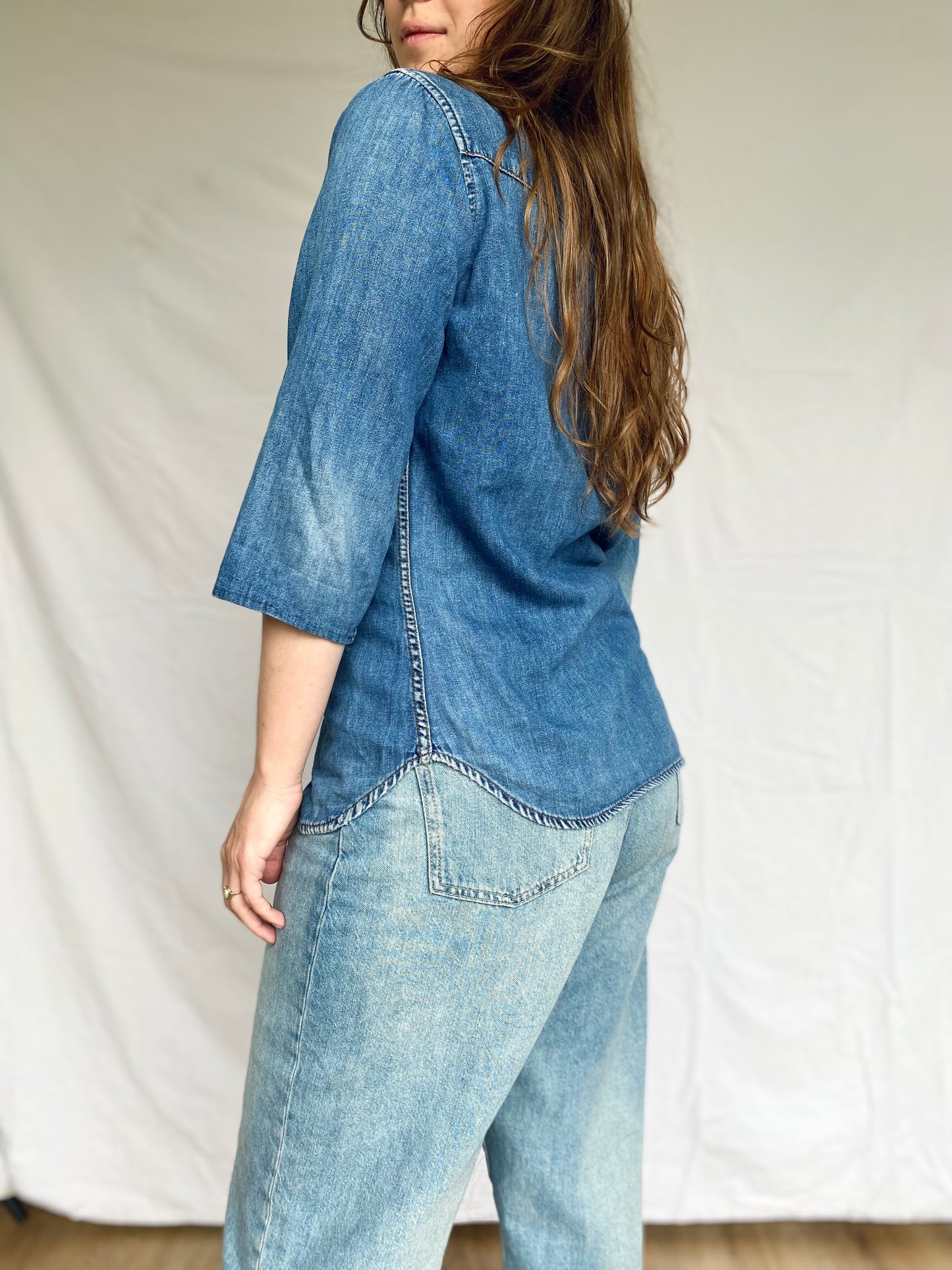 Dames korte mouwen blouse - maat M/L
