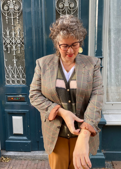 Geruiten print blazer - maat XL/XXL