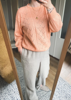 Zalmroze longsleeve top - maat M/L