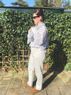 Witte linnen blouse - maat L/XL