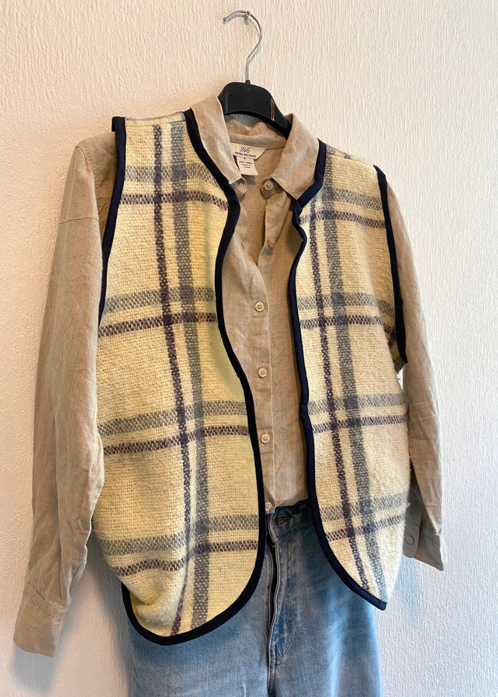 Beige linnen blouse - maat S/M