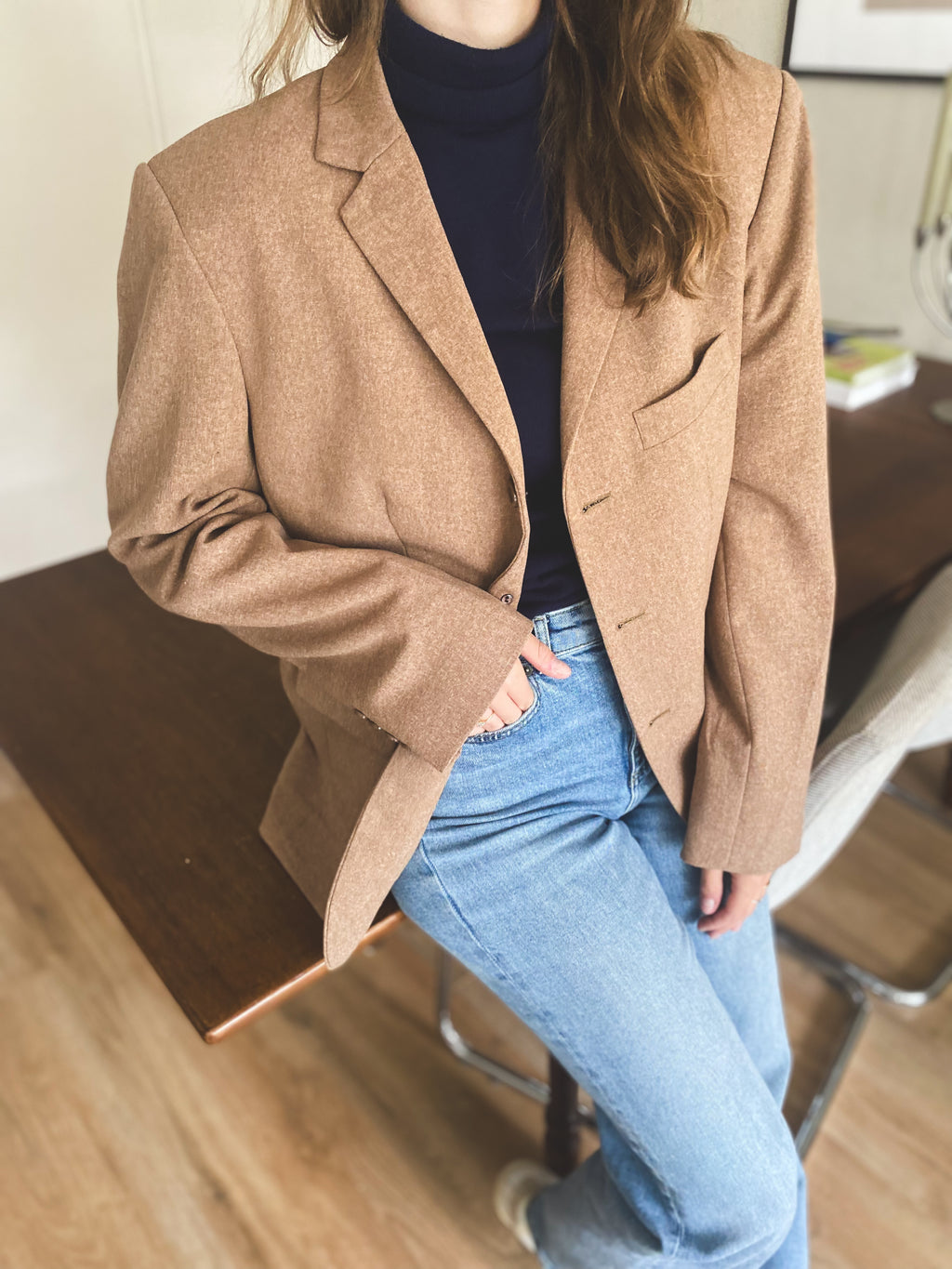 Beige blazer - maat M/L