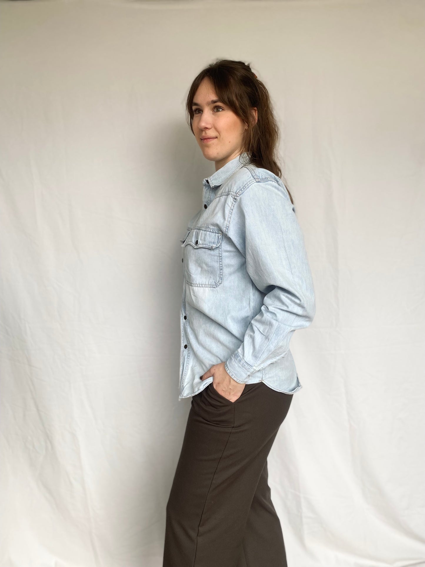 Licht denim blouse - m/l