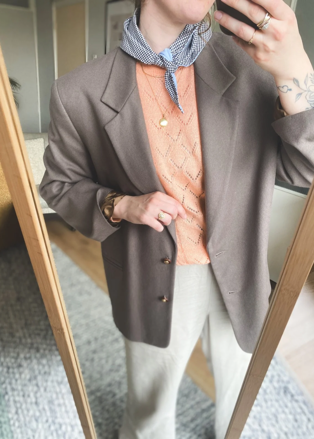 Zalmroze longsleeve top - maat M/L