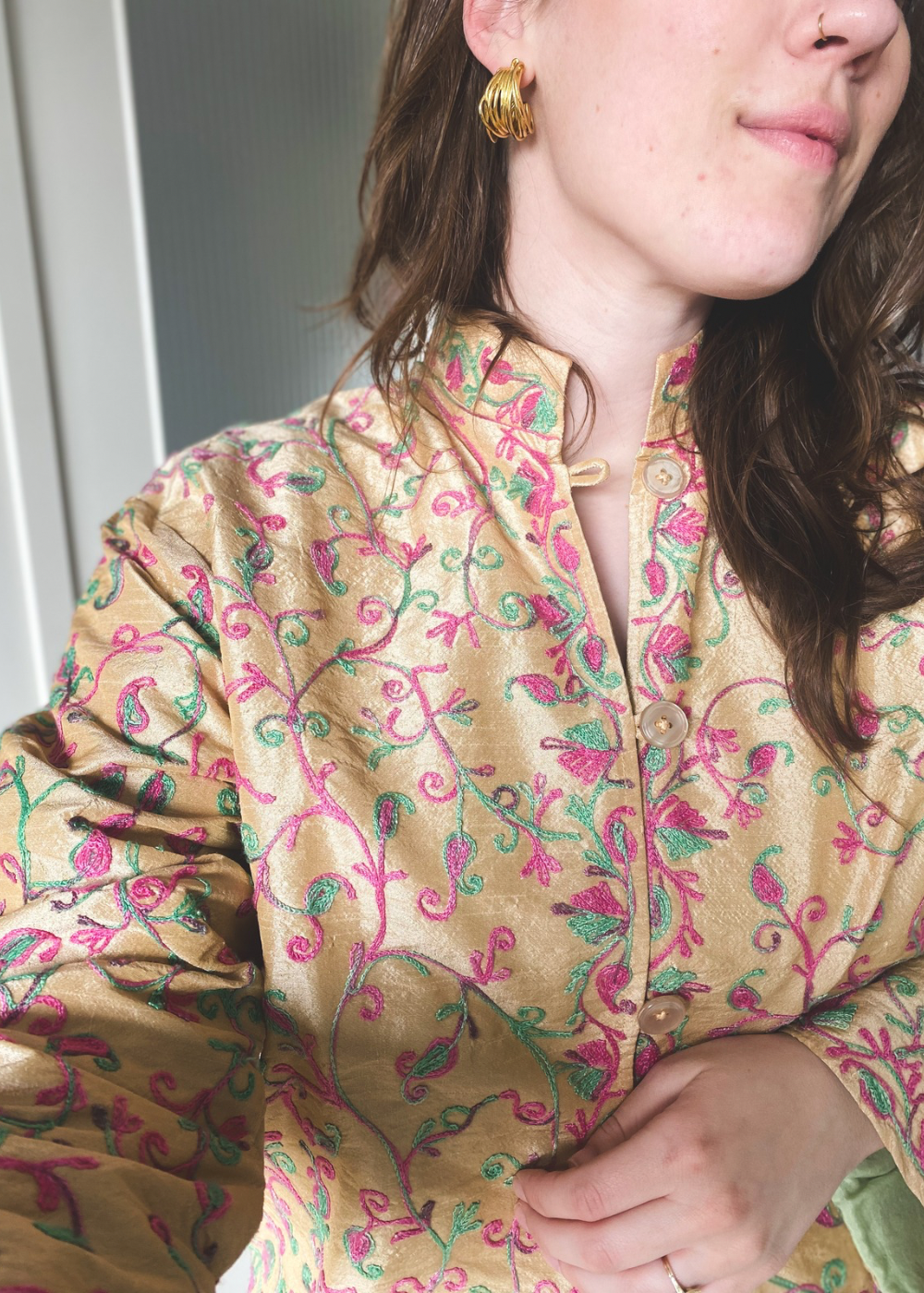 Viscose embroidered jasje/vest - maat M/L