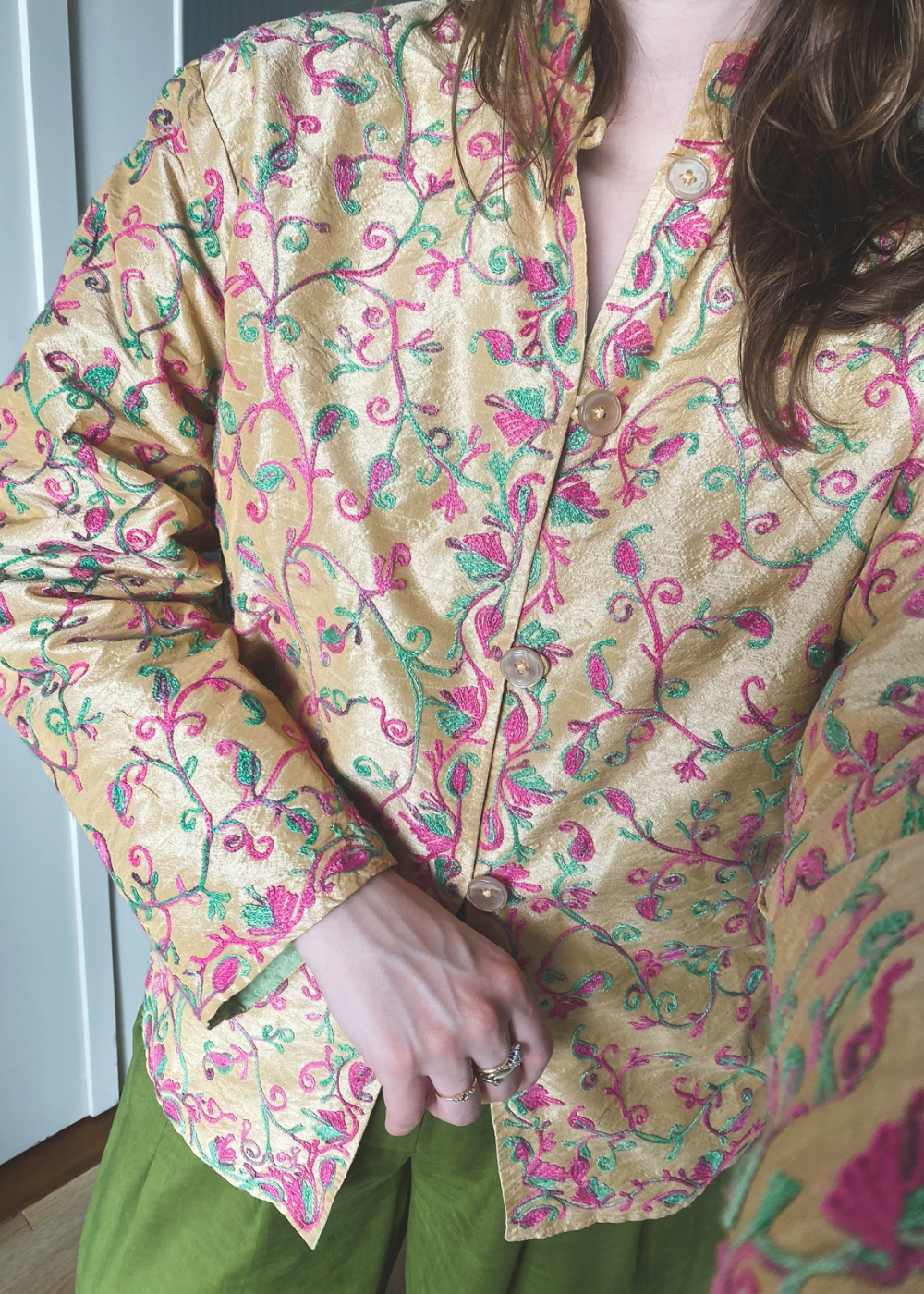 Viscose embroidered jasje/vest - maat M/L