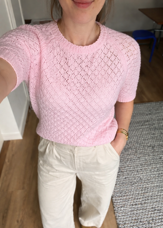Gebreide roze top - maat S/M