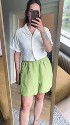 Remade wit katoenen blouse - maat S/M