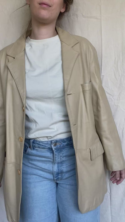 Licht beige dames jas - maat L/XL