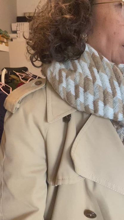 Beige,bruin en grijze sjaal