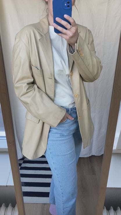Licht beige dames jas - maat L/XL
