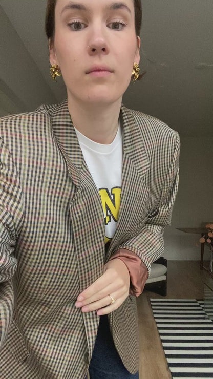 Geruiten print blazer - maat XL/XXL