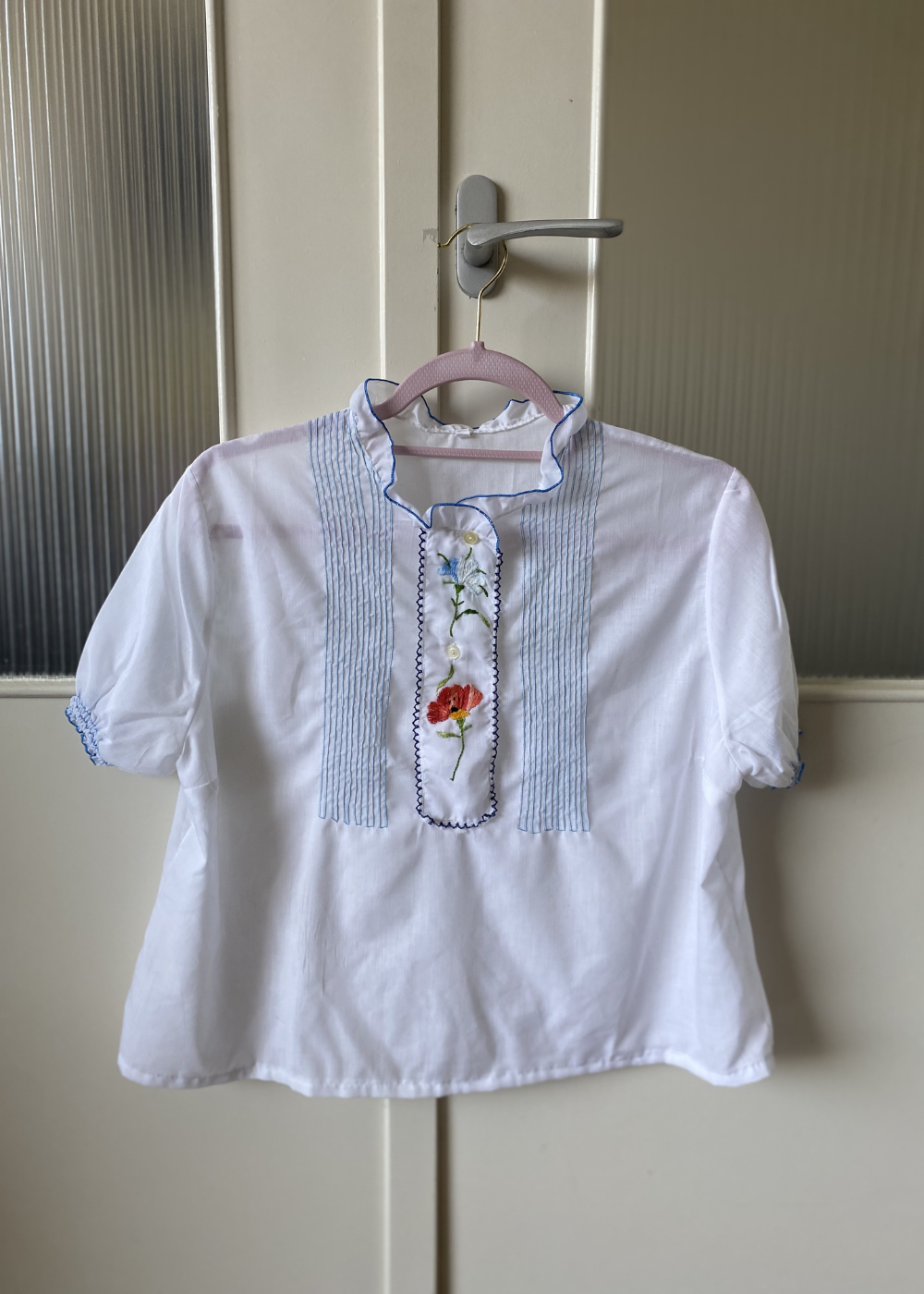 Embroidery katoenen blouse - maat XS/S