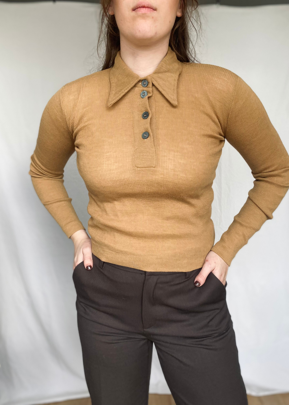 Beige polo - xs/s
