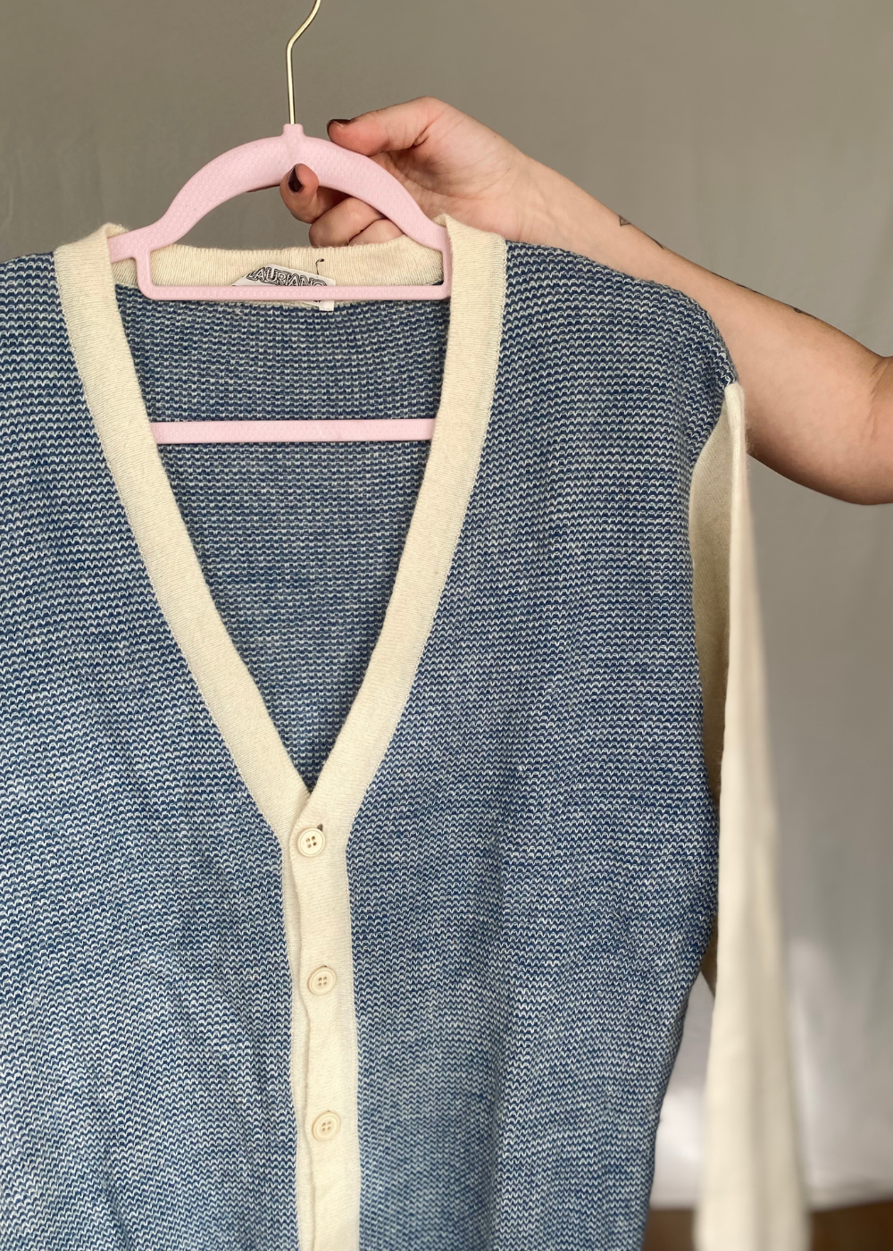 Blauw/wit vest - l/xl