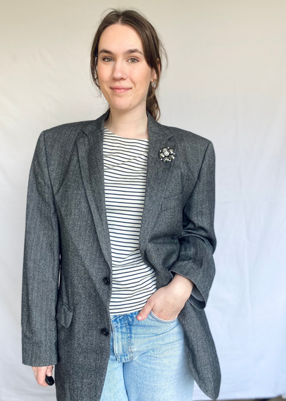 Zwart/grijze blazer - l/xl