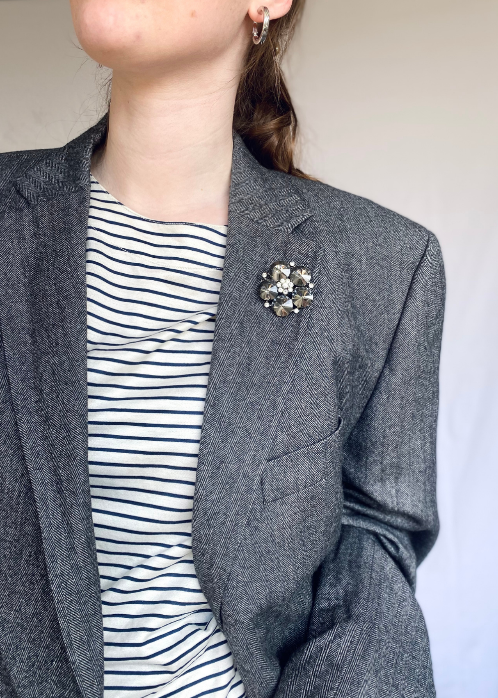 Zwart/grijze blazer - l/xl