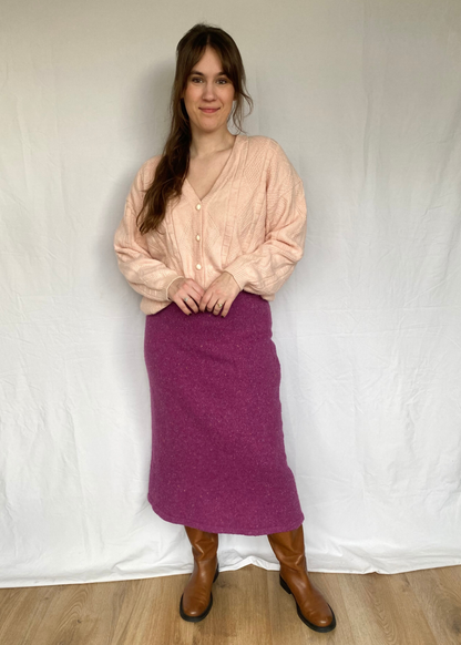 Gebreide paarse rok - l/xl