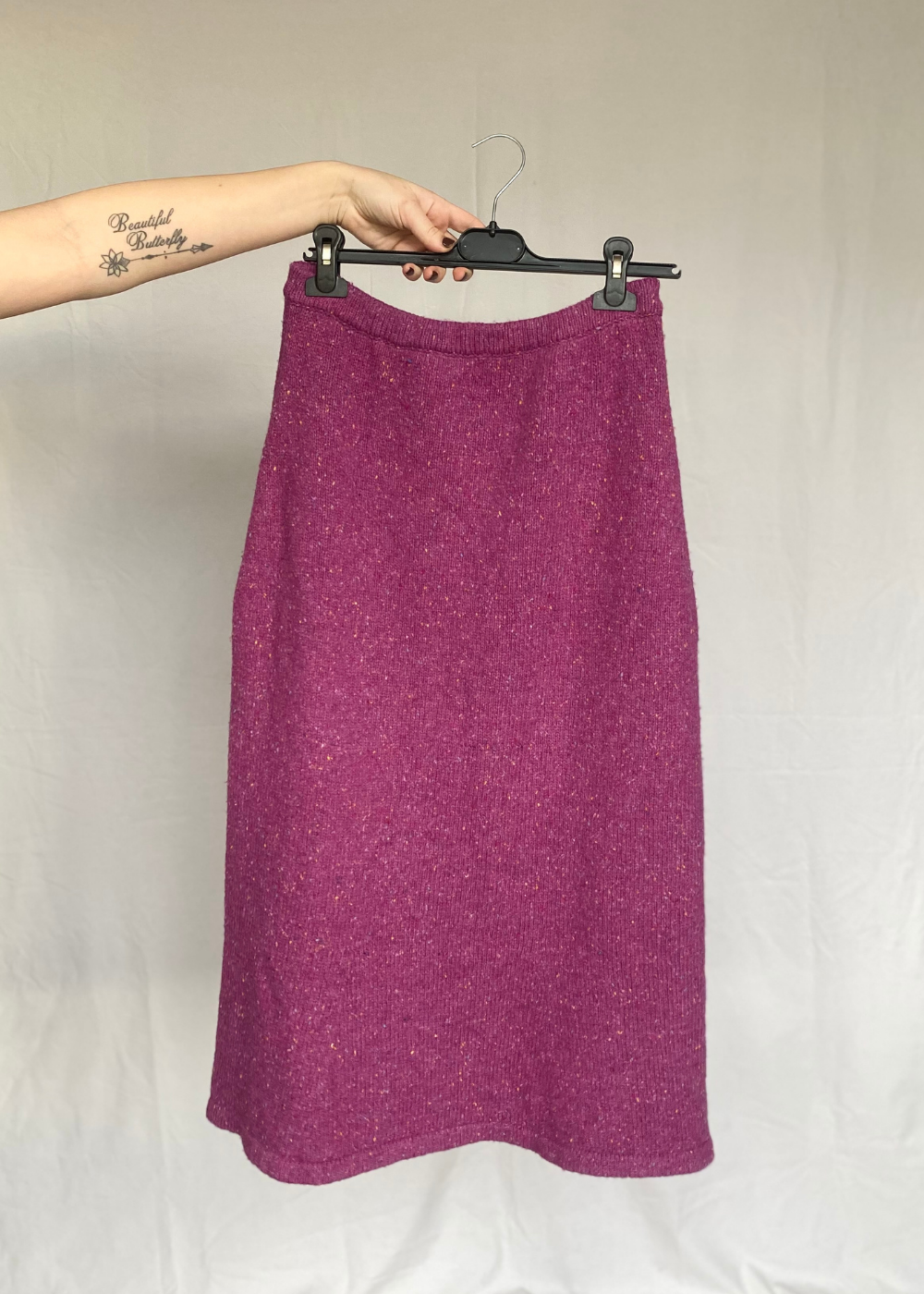 Gebreide paarse rok - l/xl
