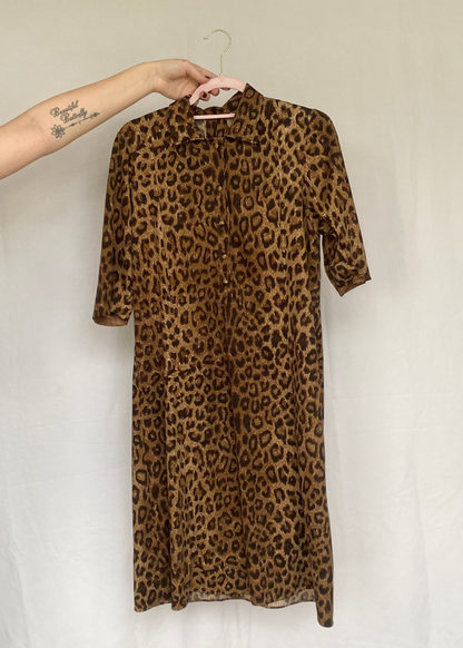 Panterprint jurk - m/l