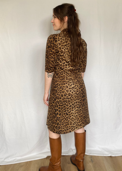 Panterprint jurk - m/l