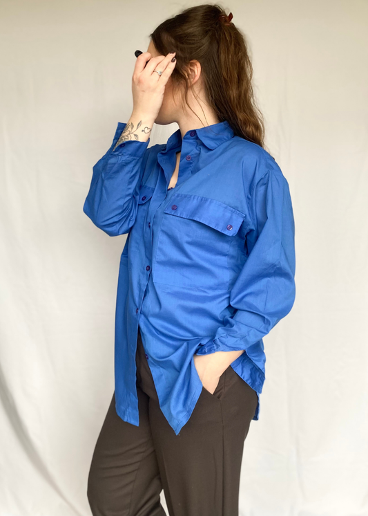 Dames Royal blue blouse - maat L/XL