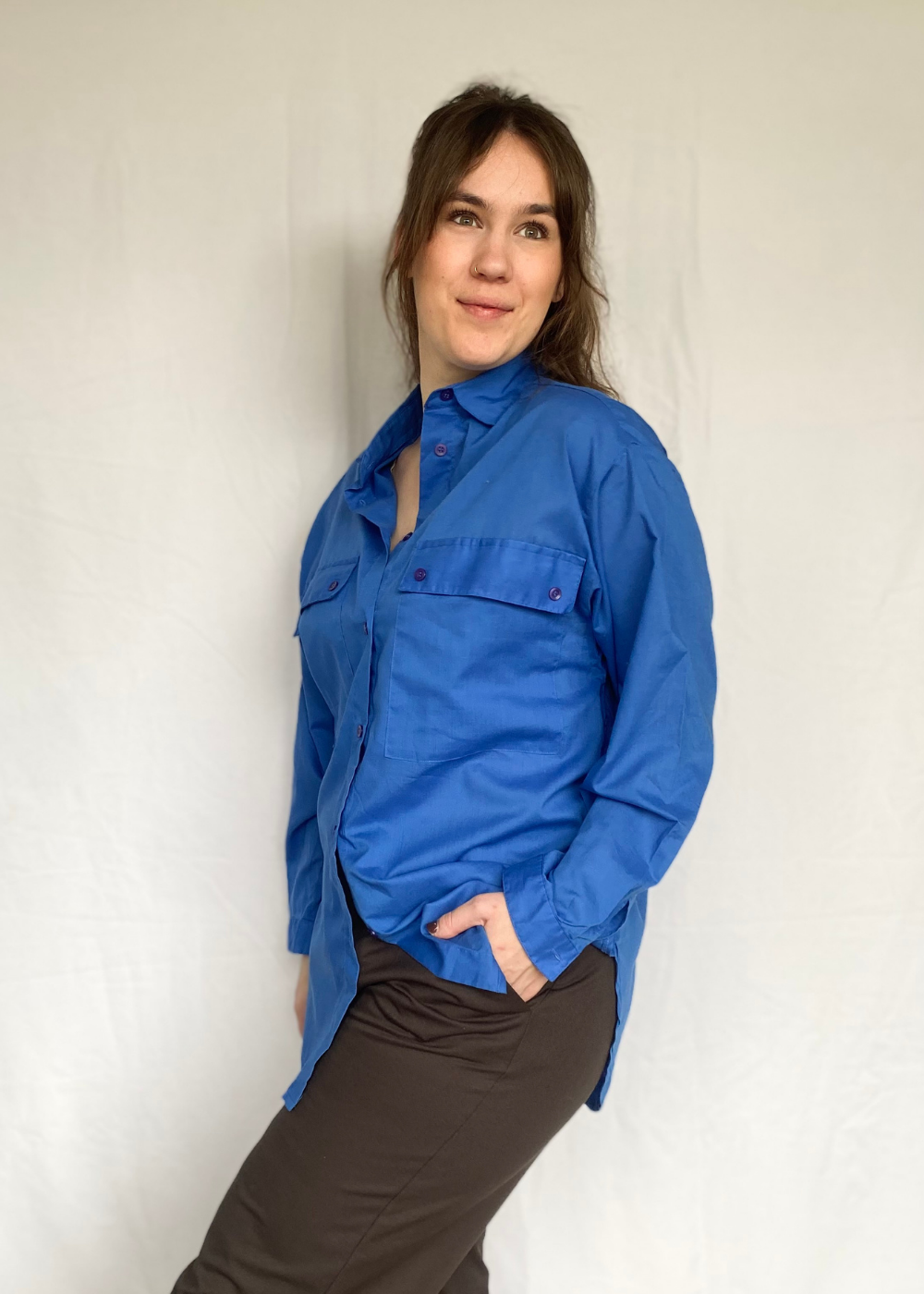Royal blue blouse - l/xl