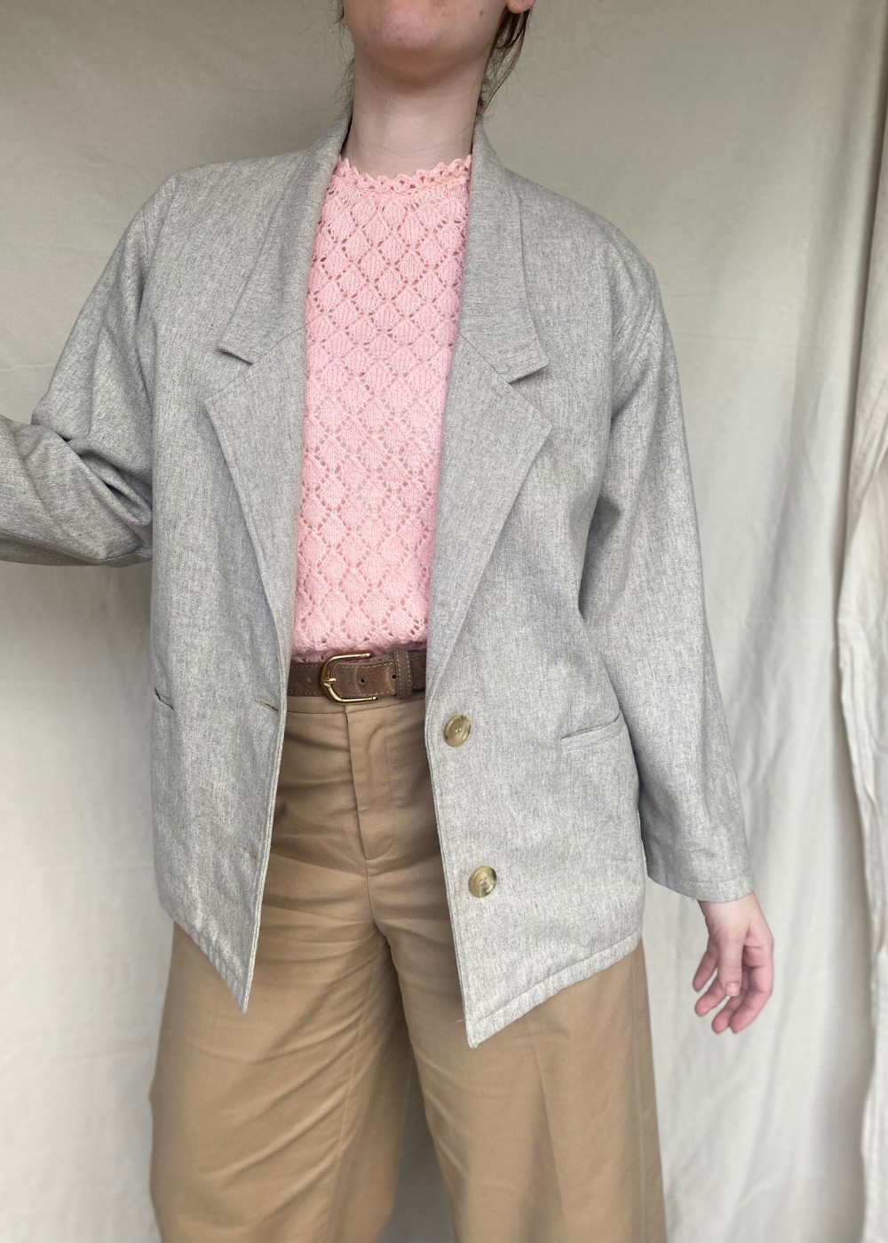 Lichtgrijze blazer - maat L/XL