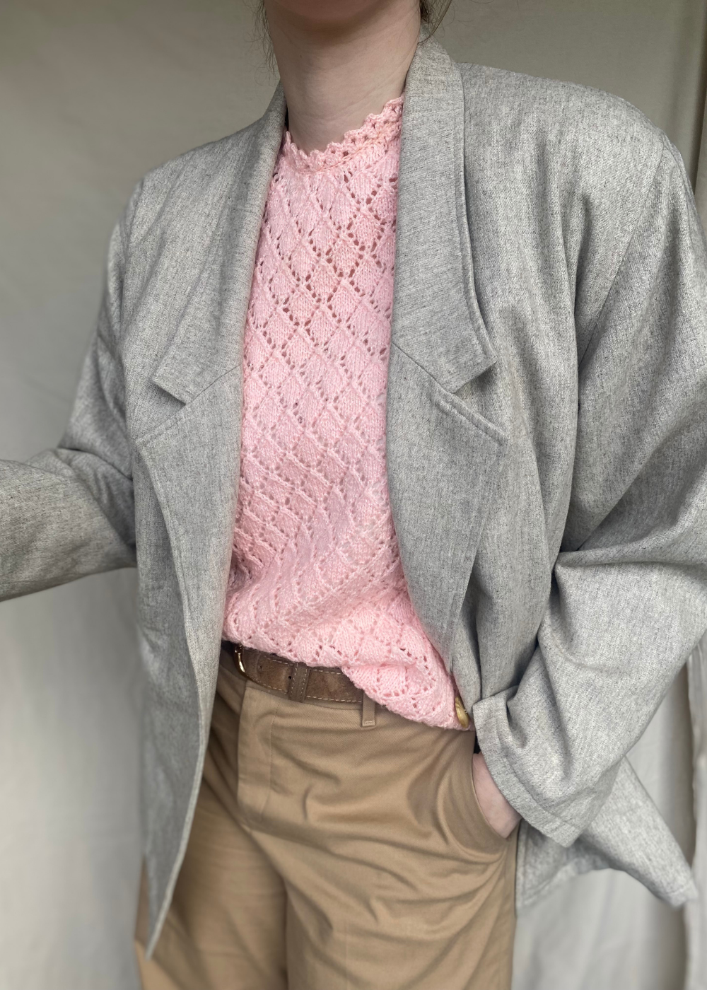 Lichtgrijze blazer - maat L/XL